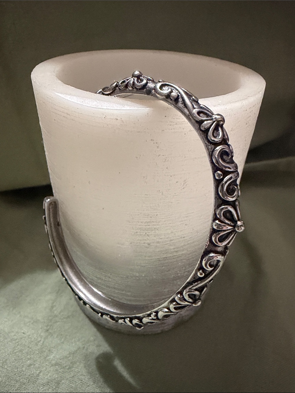 Silver-Tone Floral Cuff Bracelet -